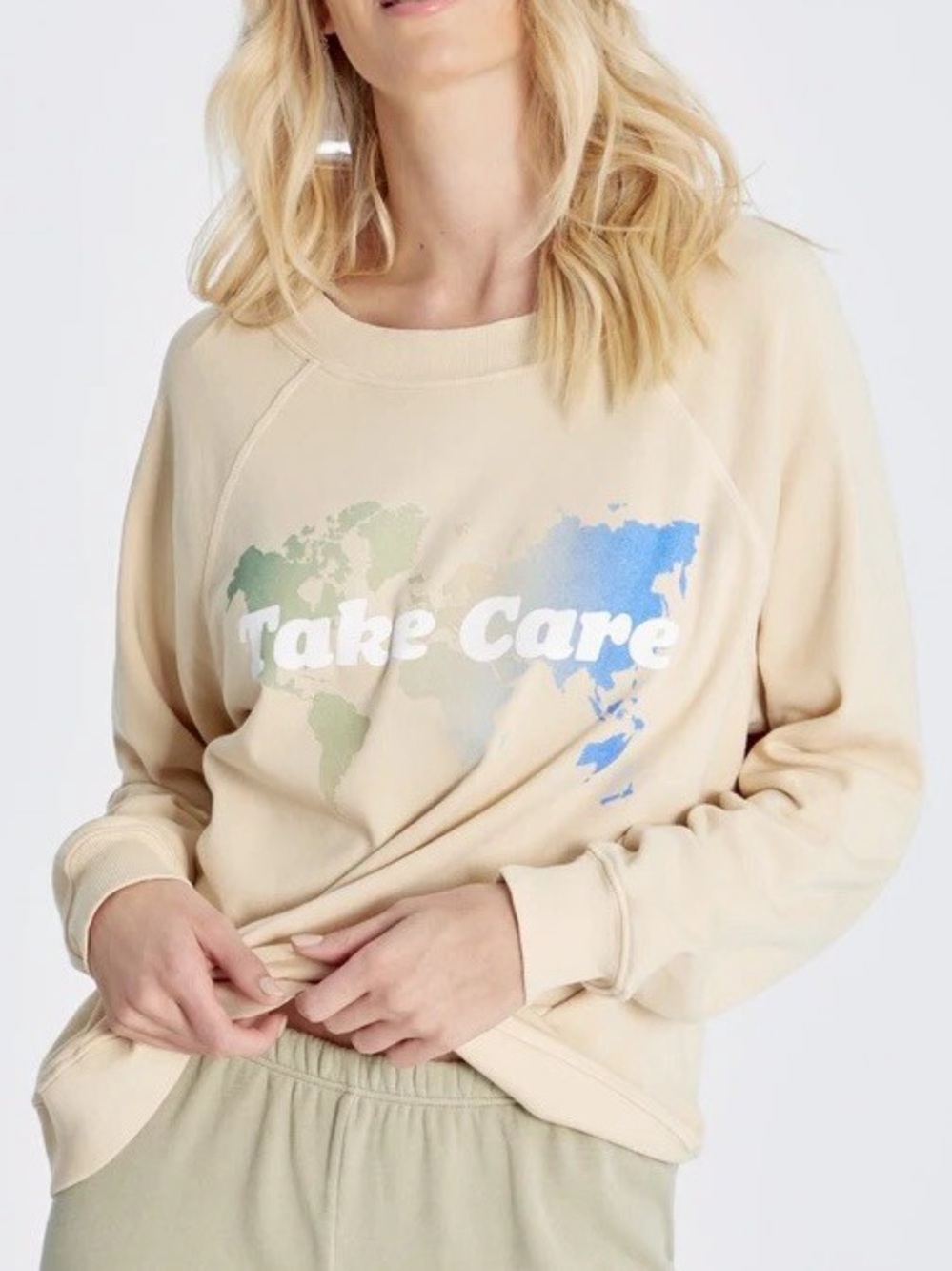Wildfox Sommers Yellow Take Care Crew Nevk Sweater